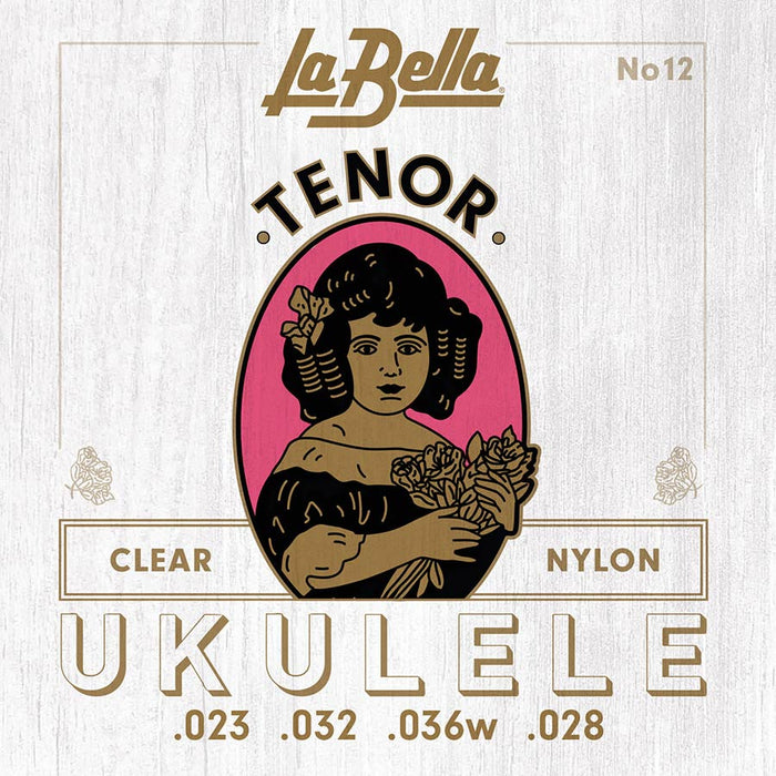 La Bella 12 Clear Nylon Ukulele String Set Tenor