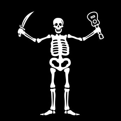 Piratenflagge: Skelett mit Ukulele