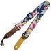 Aria Ukulele-Gurt mit Hibiskus-Dekor Blau