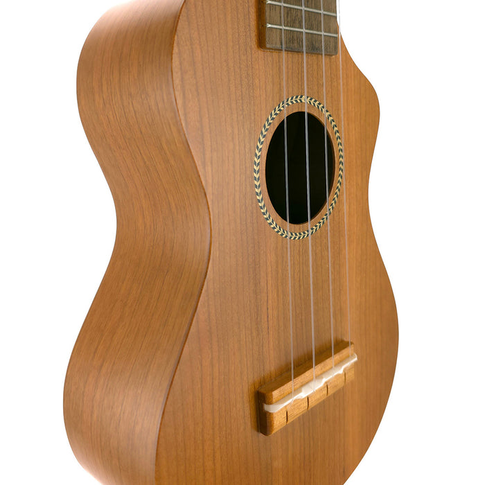 Famous American Cherry Soprano Longneck Ukulele FLS-11GC Rope Binding