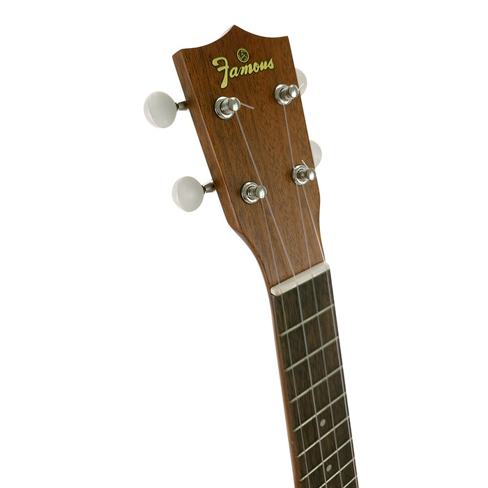 Famous Mahogany Soprano Longneck Ukulele FLS-60 Kopfplatte