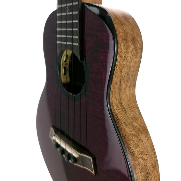 Flight Songbird Purple EQ-A Konzert Ukulele Detail