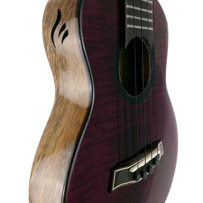 Flight Songbird Purple EQ-A Konzert Ukulele Soundhole