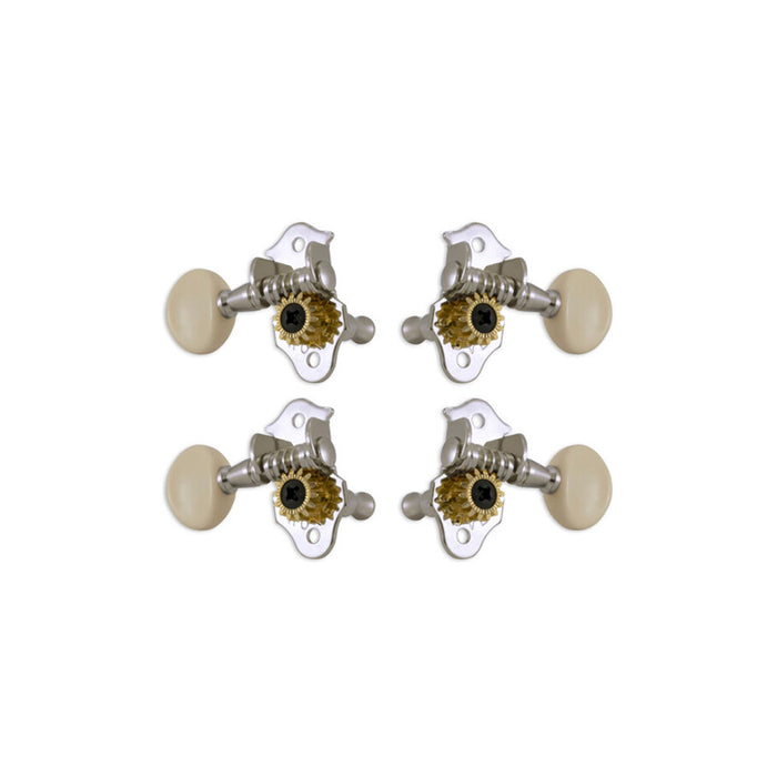 Grover Sta-Tite Mechaniken für Ukulele Chrome/Weiß (GR 9CW)