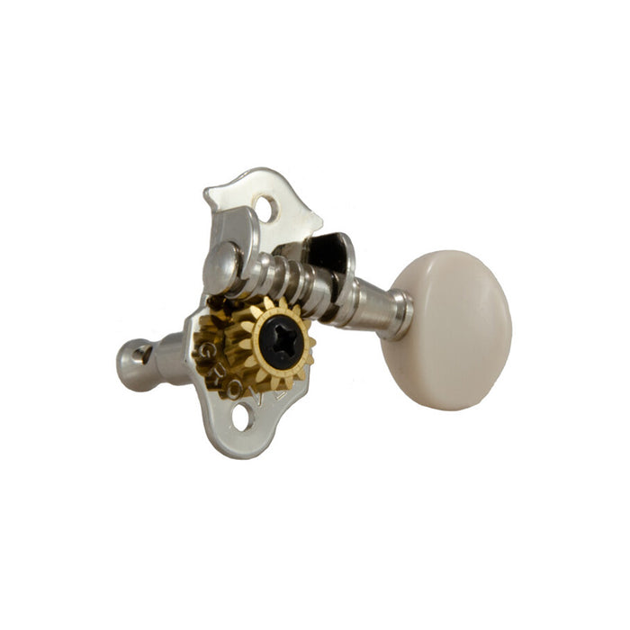 Grover Sta-Tite Mechaniken für Ukulele Nickel/Weiß (GR 9NW) Einzeln