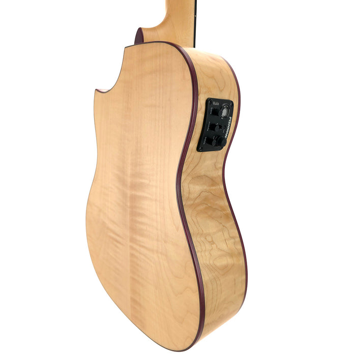 Kala All Solid Flame Maple Bariton Ukulele #123090191 hinten links
