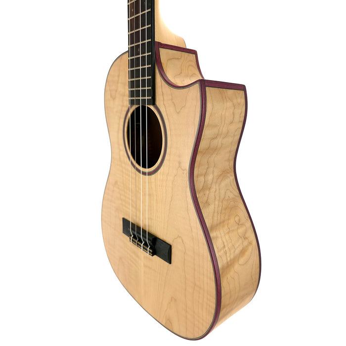 Kala All Solid Flame Maple Bariton Ukulele #123090191 rechts