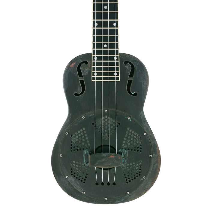 Kala Antique Copper Tenor Resonator Ukulele mit Tonabnehmer Decke