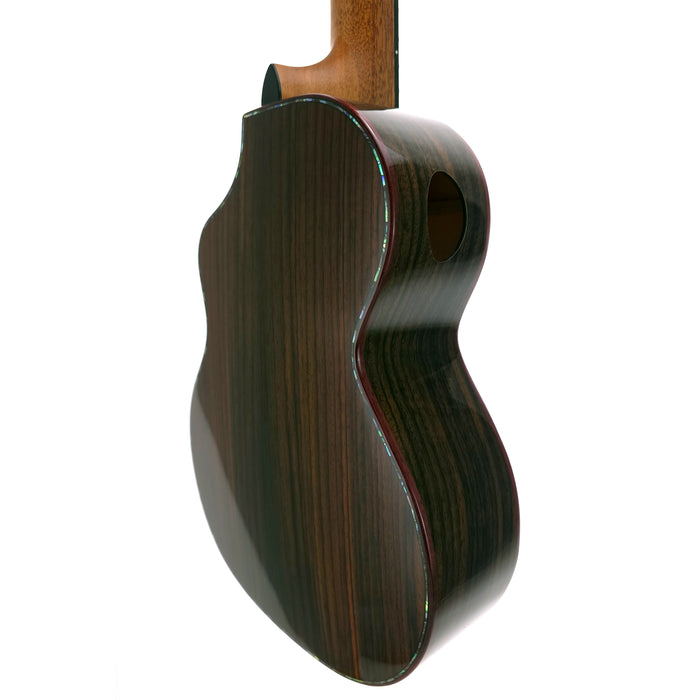 Kala Contour Deluxe All Solid Gloss Spruce Rosewood Tenor Ukulele #2606102 hinten rechts