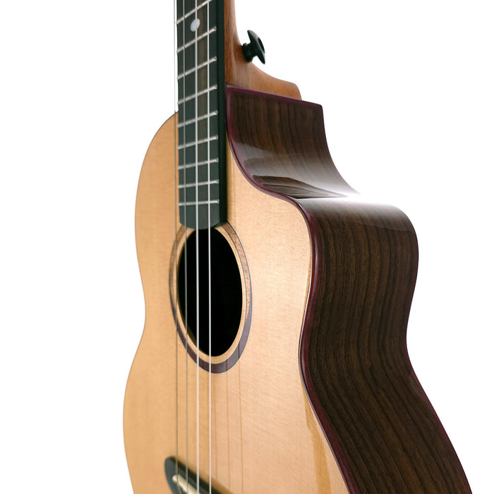 Kala Contour Series All Solid Gloss Spruce Rosewood Bariton Ukulele B-Ware
