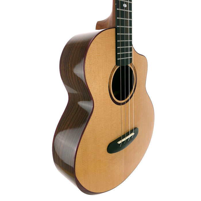 Kala Contour Series All Solid Gloss Spruce Rosewood Bariton Ukulele B-Ware