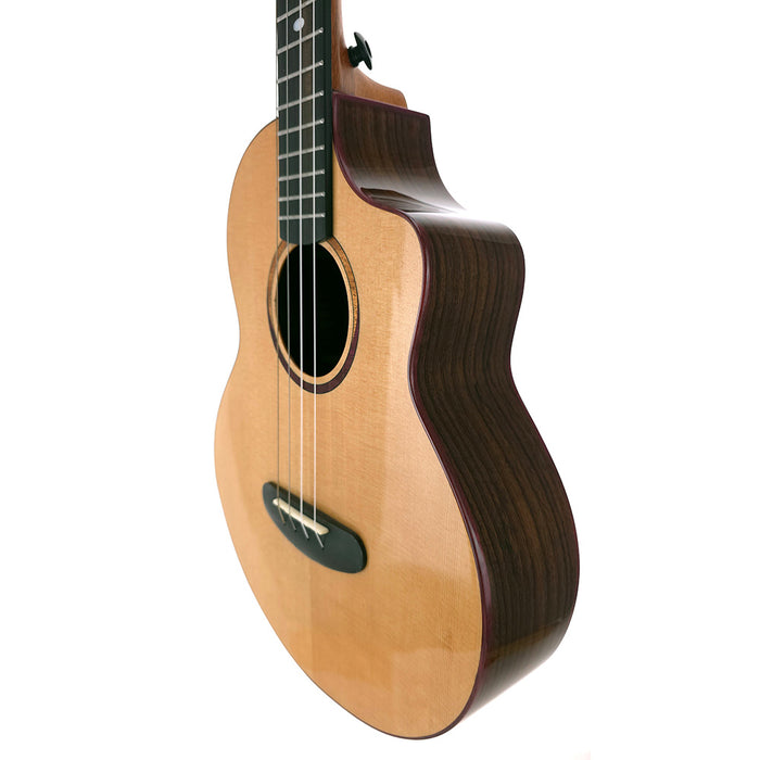 Kala Contour Series All Solid Gloss Spruce Rosewood Bariton Ukulele B-Ware