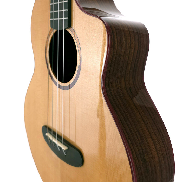 Kala Contour Series All Solid Gloss Spruce Rosewood Bariton Ukulele B-Ware
