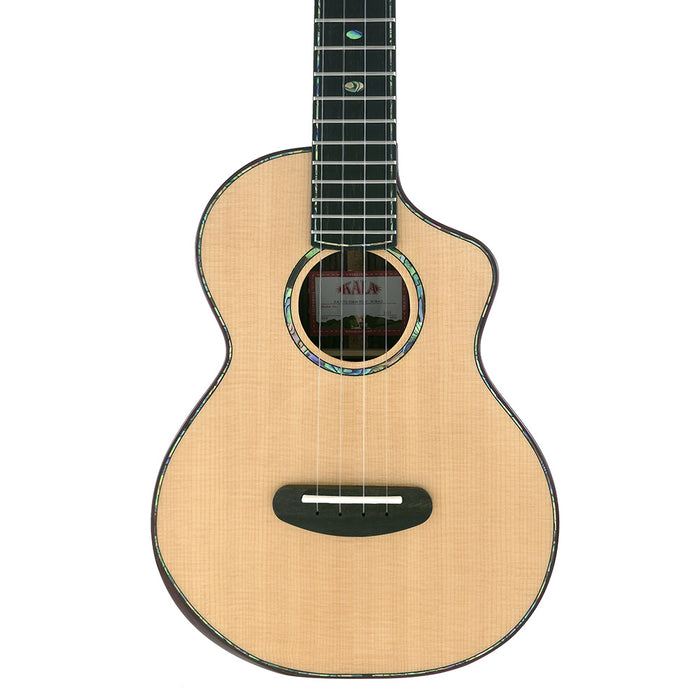 Kala Contour Deluxe All Solid Gloss Spruce Rosewood Tenor Ukulele Decke