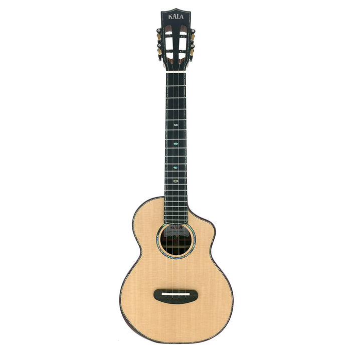 Kala Contour Deluxe All Solid Gloss Spruce Rosewood Tenor Ukulele