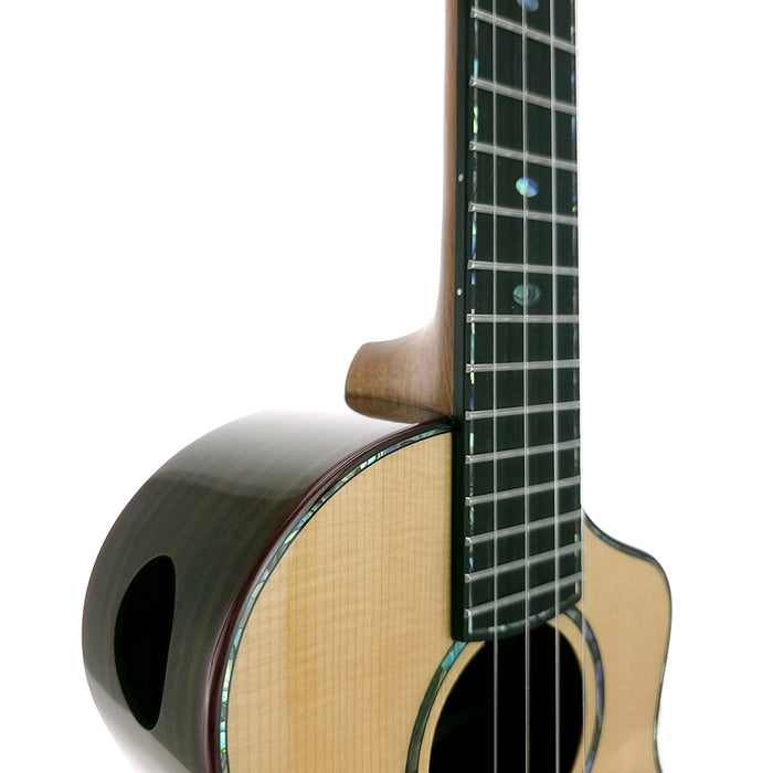 Kala Contour Deluxe All Solid Gloss Spruce Rosewood Tenor Ukulele Griffbrett