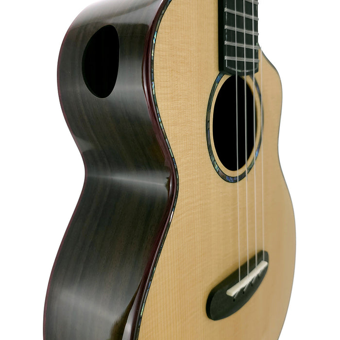 Kala Contour Deluxe All Solid Gloss Spruce Rosewood Tenor Ukulele Soundport