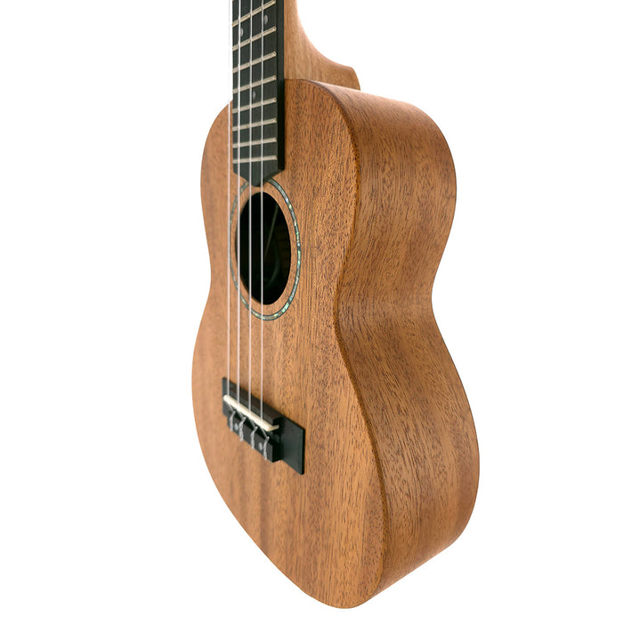 James Hill Signature All Solid Mahogany Konzert Ukulele mit Tonabnehmer rechts