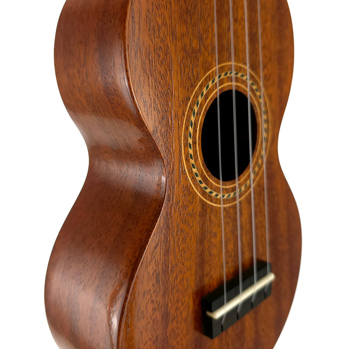 Kala Pan Pacific All Solid Mahogany Figure 8 Soprano Ukulele Rosette
