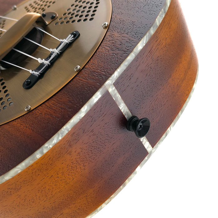 Kala Sunburst Brass Resonator Tenor Ukulele Gurtpin