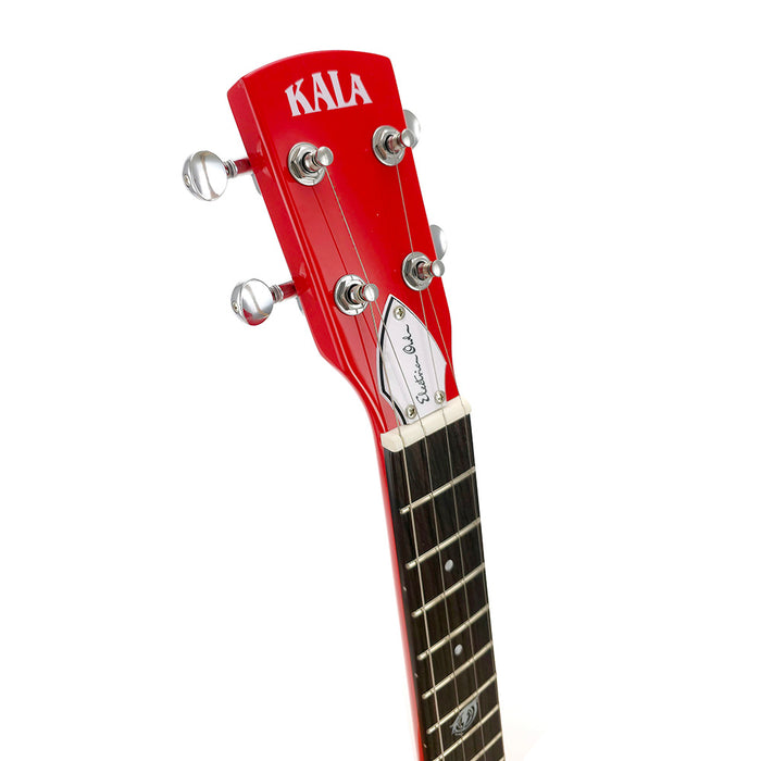Kala Revelator Electric Owl Solid Body Tenor Ukulele Retro Red Kopfplatte