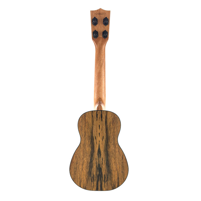 Rückseite der Kala Longneck Sopran-Ukulele aus Spalted Mango