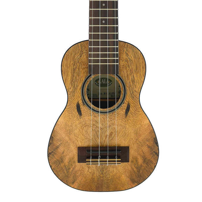 Decke der Kala Longneck Sopran-Ukulele aus Spalted Mango