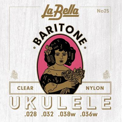 La Bella 25 Clear Nylon Ukulele String Set Bariton