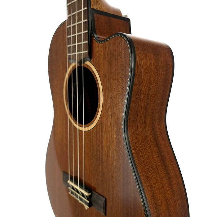 Lanikai All Solid Mahogany Baritone Ukulele mit Tonabnehmer (MAS-CEB) Detail