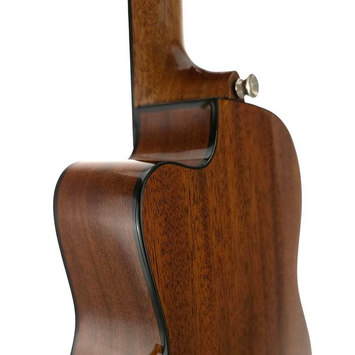 Lanikai All Solid Mahogany Baritone Ukulele mit Tonabnehmer (MAS-CEB) Cutway