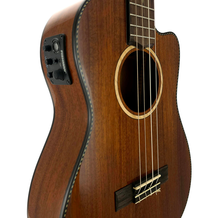 Lanikai All Solid Mahogany Baritone Ukulele mit Tonabnehmer (MAS-CEB) EQ