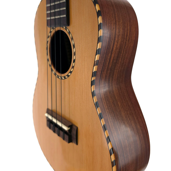 Millar CD-240W Massive Zeder/Palisander Konzert Ukulele (#0608219) Rechts Binding