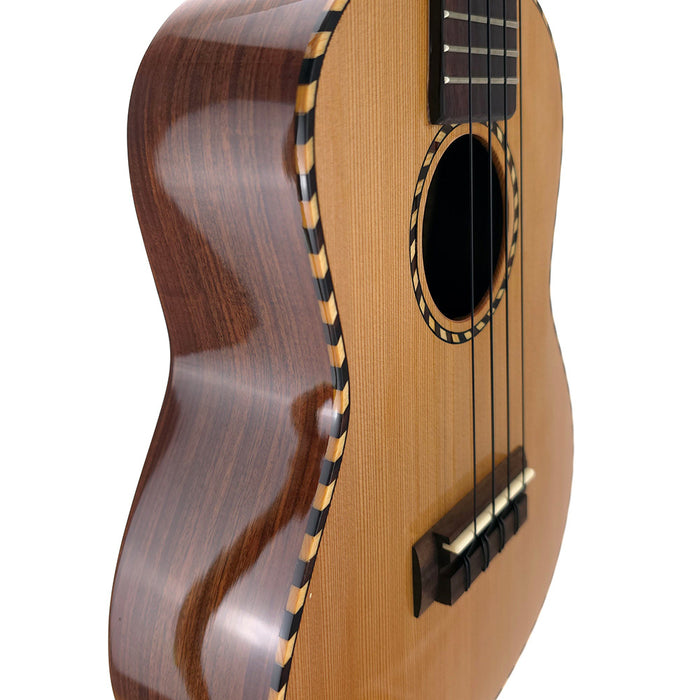 Millar CD-240W Massive Zeder/Palisander Konzert Ukulele (#0608219) Links Binding