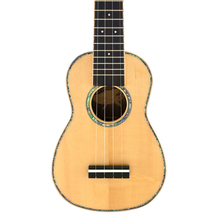 Millar Custom Sopran Longneck Ukulele (Bearclaw Spruce/ Black Walnut) #008 Decke