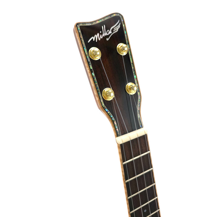 Millar Custom Sopran Longneck Ukulele (Bearclaw Spruce/ Black Walnut) #008 Kopfplatte