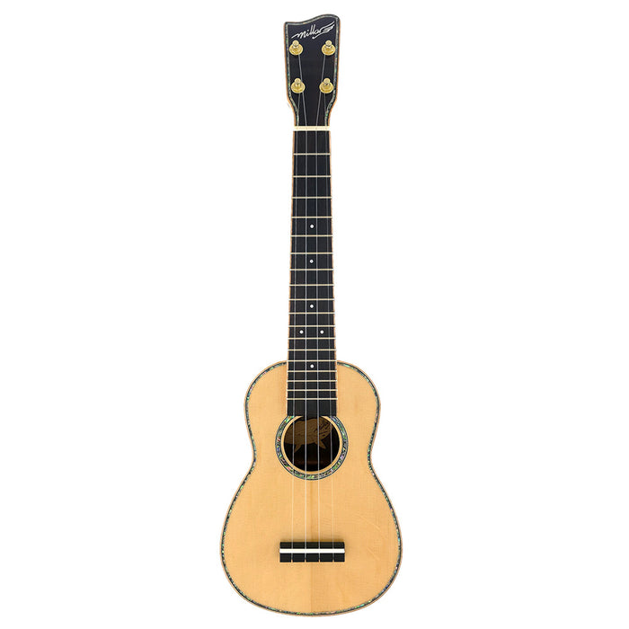 Millar Custom Sopran Longneck Ukulele aus Bearclaw Spruce und Black Walnut #009