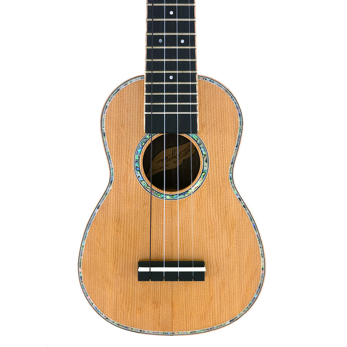 Millar Custom Sopran Longneck Ukulele (Bearclaw Spruce/ Black Walnut) Decke