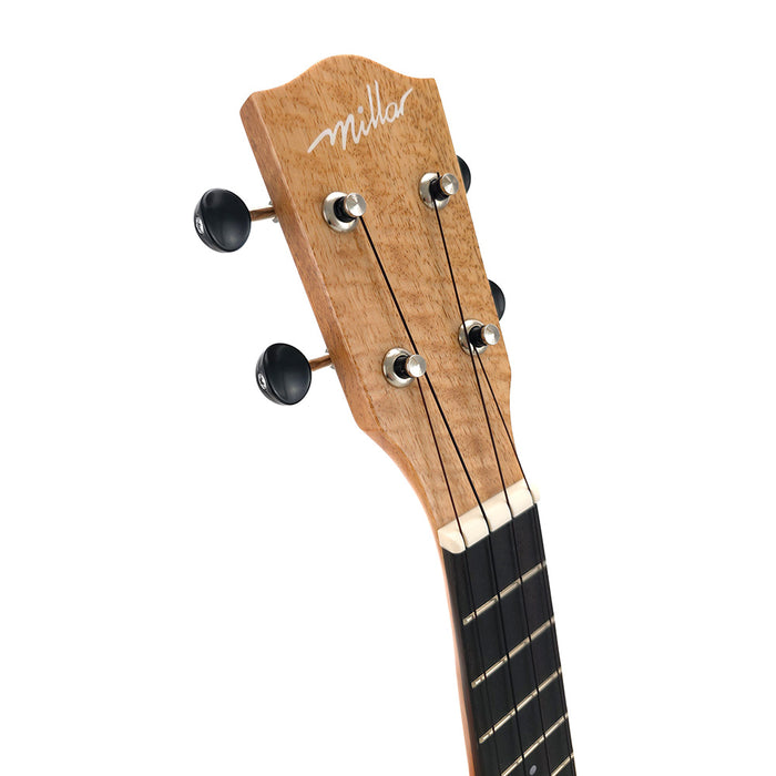 Millar MG-210L Massives Mango Sopran Longneck Ukulele (#2509181) Kopfplatte