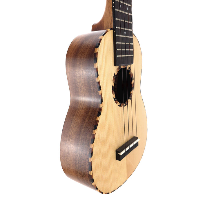 Millar SP-210L Massive Fichte/Akazie Sopran Longneck Ukulele #24981806 seitlich links