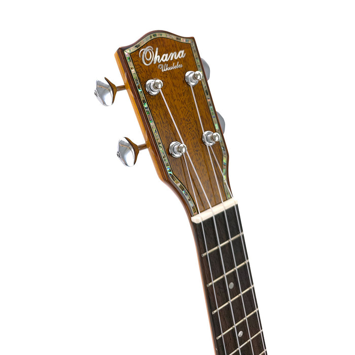 Ohana Solid Mango Limited Edition Konzert Ukulele (CK-220G) #2602241 Kopfplatte