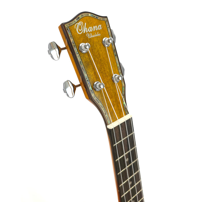 Ohana Solid Mango Limited Edition Konzert Ukulele (CK-220G) #41144 Kopfplatte