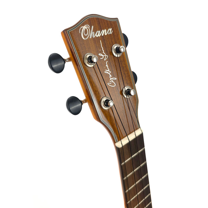 Ohana Cynthia Lin Performance Ukulele Konzert mit aktivem Pickup (CK-35CGE-CL) Kopfplatte