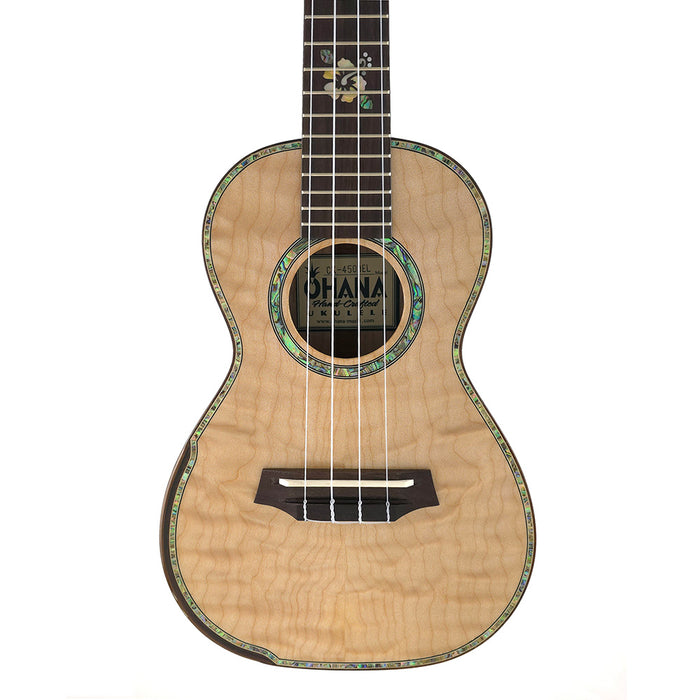 Ohana Limited Edition Quilted Eucalyptus Konzert-Ukulele CK-450-QEL