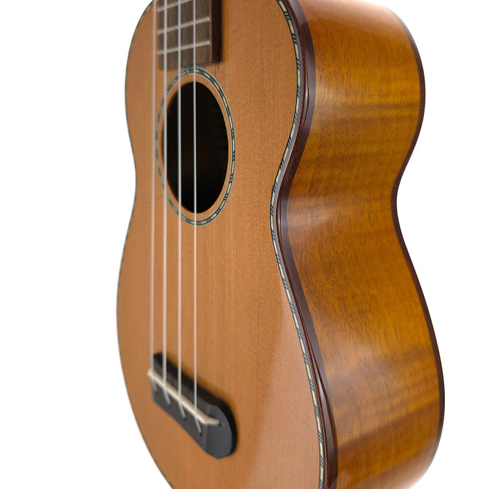 Ohana Solid Cedar / Flamed Mahogany Soprano (SK-50MG) Rope Binding