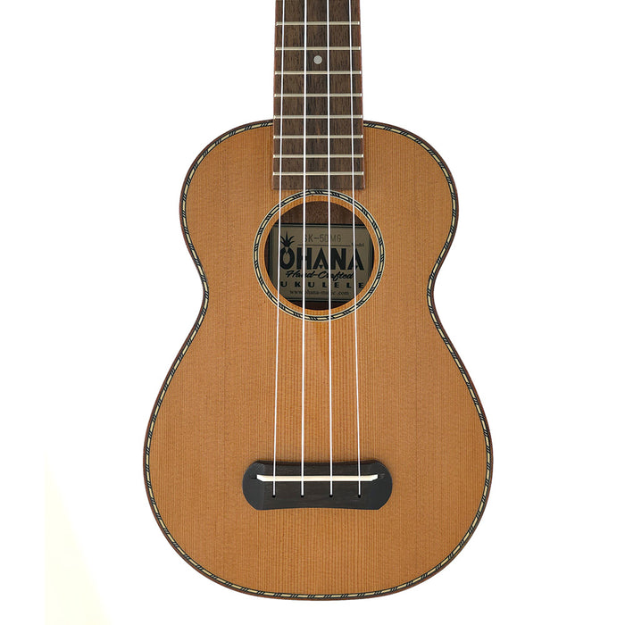 Ohana Solid Cedar / Flamed Mahogany Soprano (SK-50MG) Decke