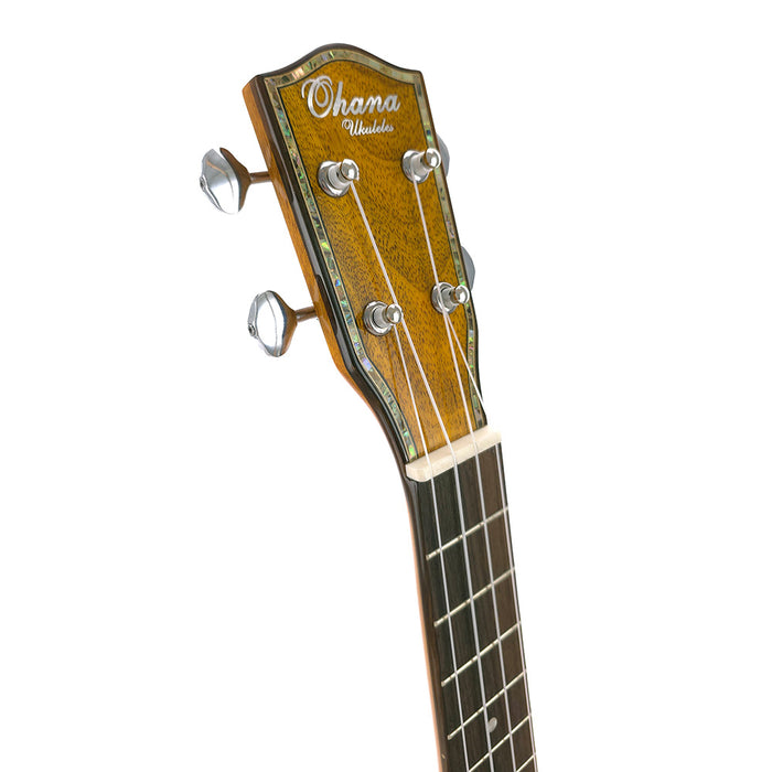 Ohana Solid Mango Limited Edition Tenor Ukulele (TK-220G) #260412 Kopfplatte