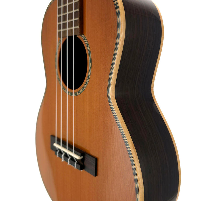 Ohana Limited Edition All Solid Redwood / Rosewood Tenor Ukulele #2609024 (TK-40) Binding