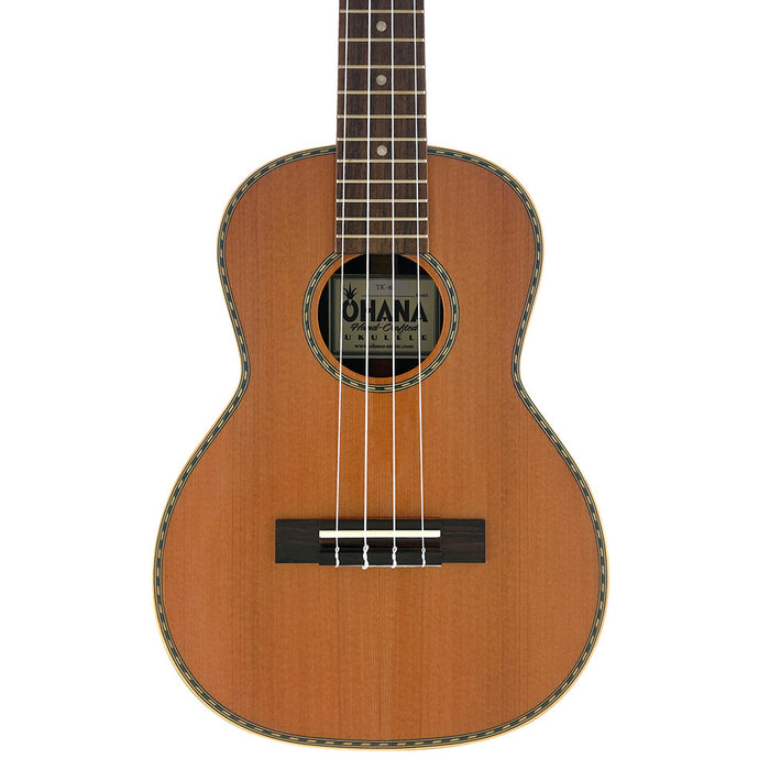 Ohana Limited Edition All Solid Redwood / Rosewood Tenor Ukulele #2609024 (TK-40) Decke