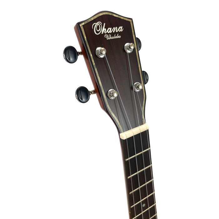 Ohana All Solid Cedar / Rosewood Tenor Ukulele (TK-55) #2609022 Kopfplatte