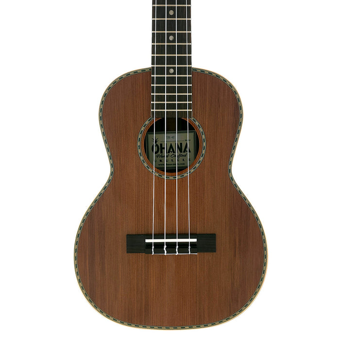 Ohana Limited Edition All Solid Sinker Redwood / Rosewood Tenor Ukulele (TK-42) Decke